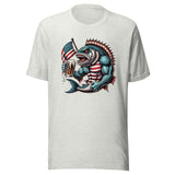 Crazy Patriotic Fish Drinking Beer With American Flag Unisex t-shirt