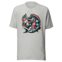 Crazy Patriotic Fish Drinking Beer With American Flag Unisex t-shirt