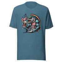 Crazy Patriotic Fish Drinking Beer With American Flag Unisex t-shirt