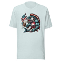 Crazy Patriotic Fish Drinking Beer With American Flag Unisex t-shirt