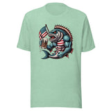 Crazy Patriotic Fish Drinking Beer With American Flag Unisex t-shirt