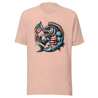 Crazy Patriotic Fish Drinking Beer With American Flag Unisex t-shirt