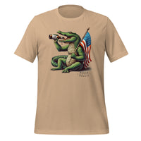 Beer Belly! Alligator American Flag and a Beer Unisex t-shirt