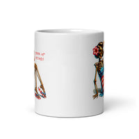 Drink Up Bitches - American Flag Design White glossy mug