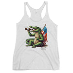 Beer Belly! Alligator American Flag and a Beer Women's Racerback Tank