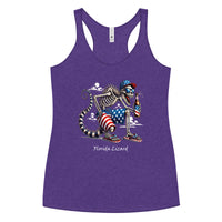 Florida Lizard - American Flag Design Beer Women's Racerback Tank