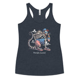 Florida Lizard - American Flag Design Beer Women's Racerback Tank