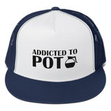 Addicted To POT Embroidered Snapback Trucker Cap Hat