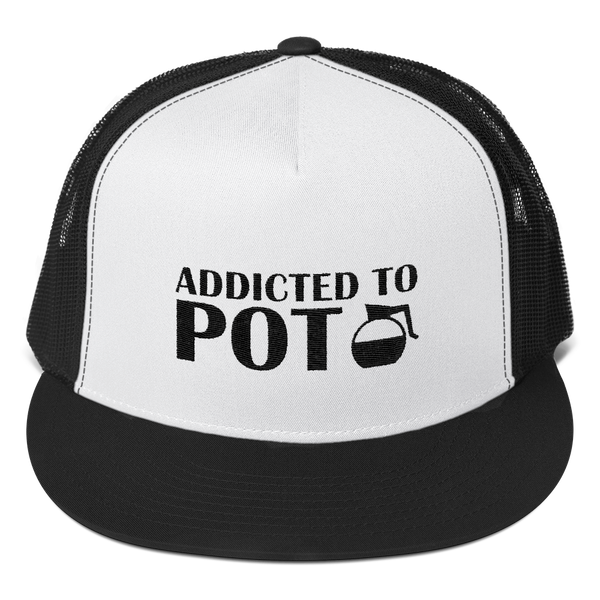 Addicted To POT Embroidered Snapback Trucker Cap Hat