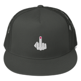 Middle Finger Flip Off Fuck You Embroidered Trucker Cap