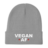 VEGAN AF Knit Stocking Cap Embroidered Beanie