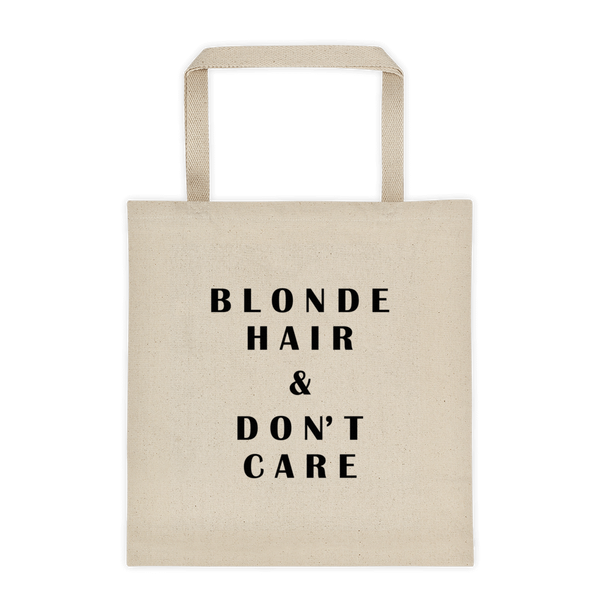 Blonde Hair & Don't Care Durable Canvas Tote bag