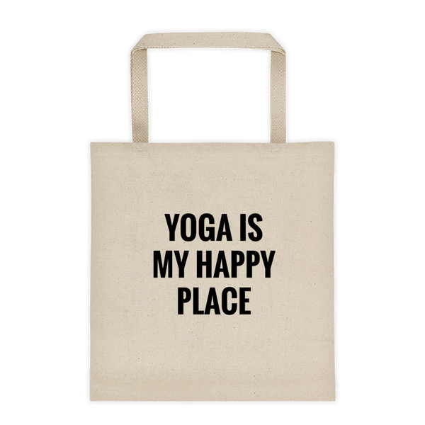 YOGA Is My Happy Place - Durable Canvas Tote bag