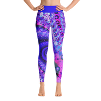 Futuristic Purple Paisley All Over Print Yoga Pants/ Leggings