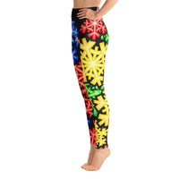 Colorful Holiday Snowflakes Yoga Pants / Leggings