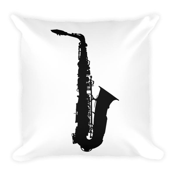 Saxophone Sihlouette Square Pillow