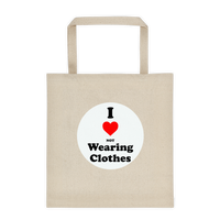 I Love (not) Wearing Clothes - Durable Canvas Tote bag