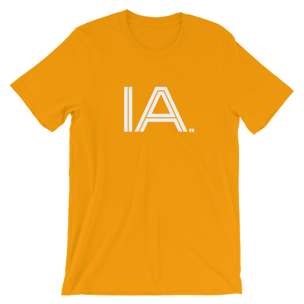 IA - State of IOWA Abbreviation T Shirt. Men's / Unisex short sleeve t-shirt