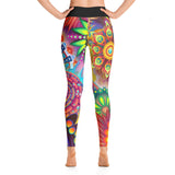 Colorful Abstract Floral All Over Print Yoga Pants / Leggings
