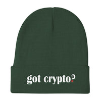 Got Crypto? Embroidered Cryptocurrency Altcoin Knit Beanie