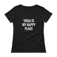 YOGA is My Happy Place - Ladies' Scoopneck T-Shirt