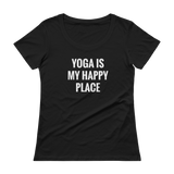 YOGA is My Happy Place - Ladies' Scoopneck T-Shirt