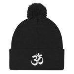 OM Yoga Symbol Stocking Pom Pom Knit Cap