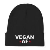 VEGAN AF Knit Stocking Cap Embroidered Beanie
