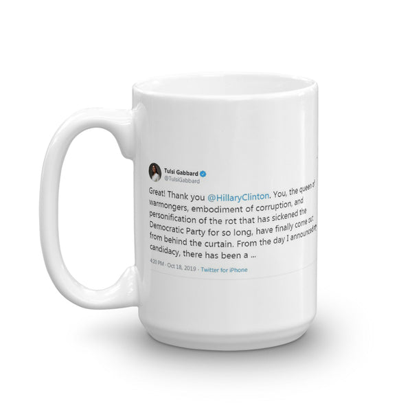 Tulsi Gabbard Roast Hillary Clinton Coffee Mug - Funny Political Mug