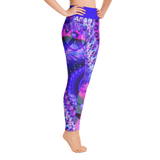 Futuristic Purple Paisley All Over Print Yoga Pants/ Leggings
