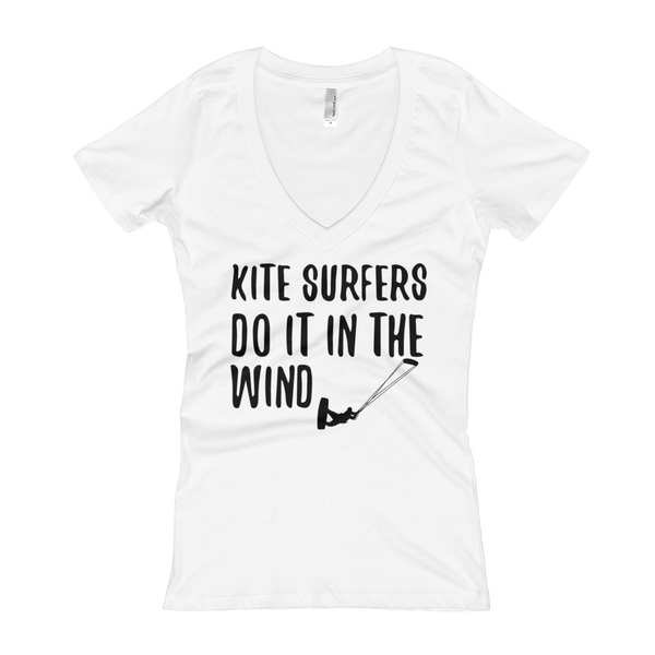 Kite Surfers Do It In The Wind - Women's V-Neck T-shirt