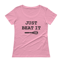 Just Beat It - Wire Whisk Funny Ladies' Scoopneck T-Shirt