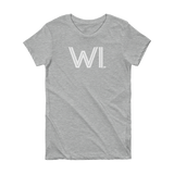 WI - State of Wisconsin Abbreviation Short Sleeve Women's T-shirt