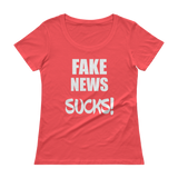 Fake News SUCKS! Ladies' Scoopneck T-Shirt