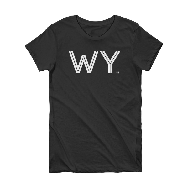 WY - State of Wyoming Abbreviation Short Sleeve Women's T-shirt