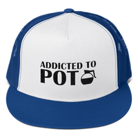 Addicted To POT Embroidered Snapback Trucker Cap Hat