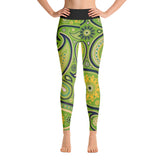 Green Paisley All Over Print Yoga Pants / Leggings