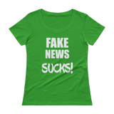 Fake News SUCKS! Ladies' Scoopneck T-Shirt