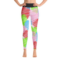 Scribbled Hearts Valentine's Day Yoga Pants / Leggings