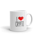 I Love Crypto - Cryptocurrency Cryptocurrencies White glossy mug